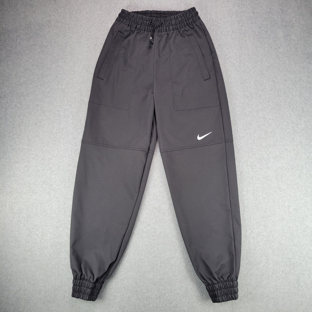 Nike Swoosh Woven Pant Joggers Womens XS Black FD1131-010 Athletic Toggle Waist